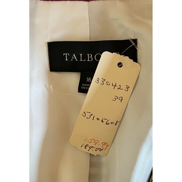 TALBOTS Houndstooth Women's Wool Blend Blazer Sz 16 Corpcore Academia Retro Glam - Picture 5 of 6